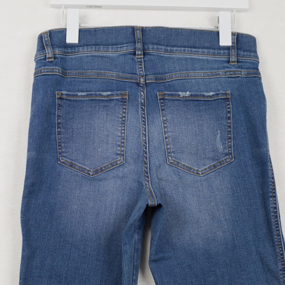 SPANX Ankle Straight Leg Pull On Denim Jeans Medium Wash Sz L Petite - Picture 7 of 9